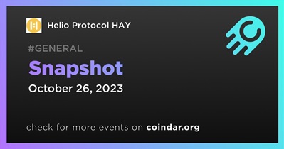 Helio Protocol HAY to Take Snapshot on October 26th