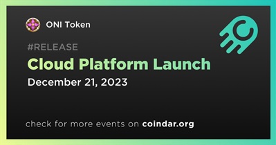 ONI Token to Launch Cloud Platform on December 21st