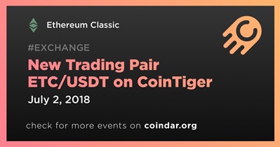 New Trading Pair ETC/USDT on CoinTiger