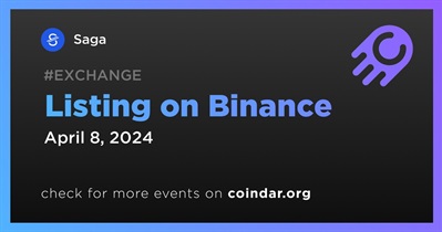 Saga to Be Listed on Binance on April 8th