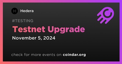Hedera to Conduct Testnet Upgrade on November 5th