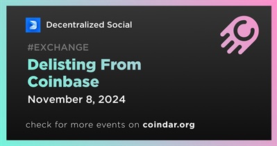Decentralized Social to Be Delisted From Coinbase on November 8th