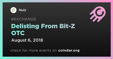 Delisting From Bit-Z OTC