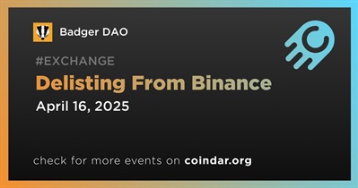 Badger DAO to Be Delisted From Binance on April 16th