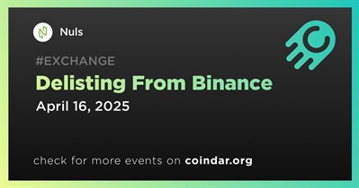 Nuls to Be Delisted From Binance on April 16th