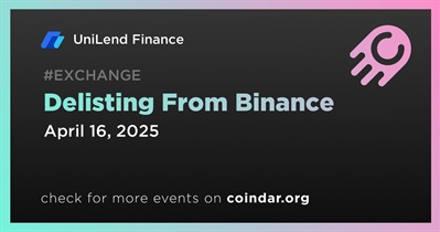 UniLend Finance to Be Delisted From Binance on April 16th