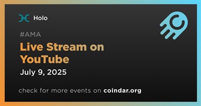 Holo to Hold Live Stream on YouTube on July 9th
