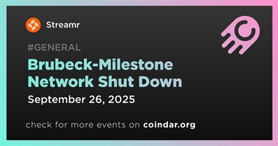 Streamr to Permanently Shut Down Brubeck-Milestone Network on September 26