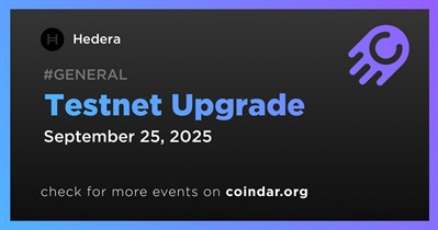 Hedera to Conduct Testnet Upgrade on September 25th