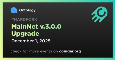 Ontology to to Activate Its Mainnet v3.0.0 Upgrade on December 1st