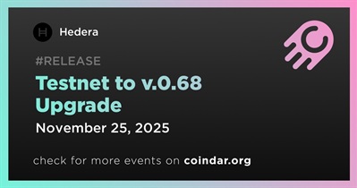 Hedera to Upgrade Testnet to v.0.68 on November 25
