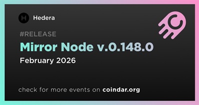 Hedera to Release Mirror Node v.0.148.0 in February
