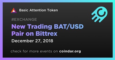 New Trading BAT/USD Pair on Bittrex