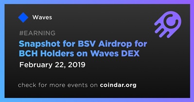 Snapshot for BSV Airdrop for BCH Holders on Waves DEX