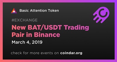 New BAT/USDT Trading Pair in Binance