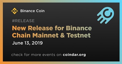 New Release for Binance Chain Mainnet & Testnet