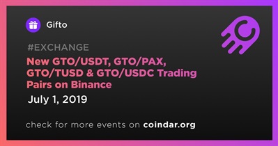 New GTO/USDT, GTO/PAX, GTO/TUSD & GTO/USDC Trading Pairs on Binance