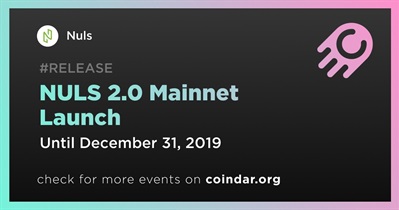 NULS 2.0 Mainnet Launch