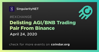 Delisting AGI/BNB Trading Pair From Binance