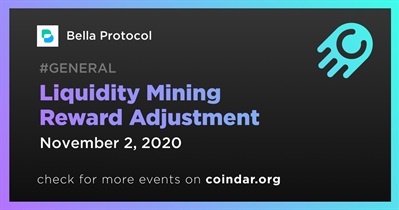 Liquidity Mining Reward Adjustment