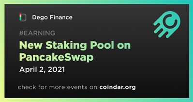 New Staking Pool on PancakeSwap