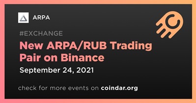 New ARPA/RUB Trading Pair on Binance