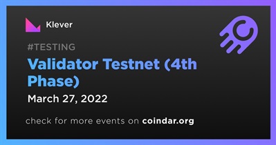 Validator Testnet (4th  Phase)