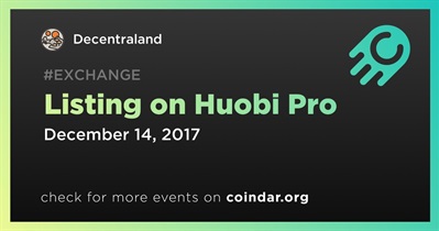 Listing on Huobi Pro