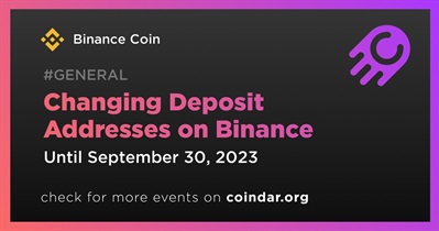 Binance to Change Deposit Addresses in Q3