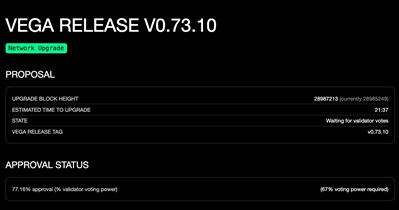 Vega Protocol to Conduct Network Upgrade on December 28th