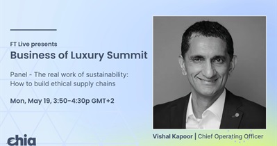 Chia to Participate in Financial Times Live Business of Luxury on May 19th