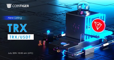 TRX to Be Listed on CoinTiger on July 20th