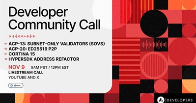 Avalanche to Host Community Call on November 9th