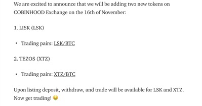 Listing on COBINHOOD