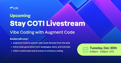 COTI to Hold Live Stream on YouTube on December 30th