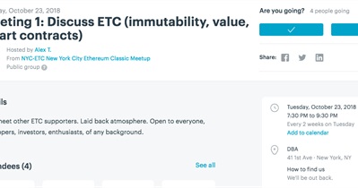 Ethereum Classic New York Meetup, USA