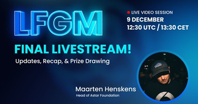 Astar to Hold Live Stream on YouTube on December 9th