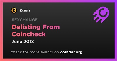 Delisting From Coincheck