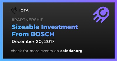 Sizeable Investment From BOSCH
