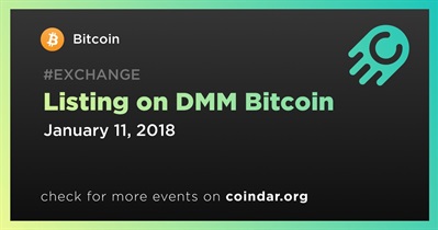 Listing on DMM Bitcoin