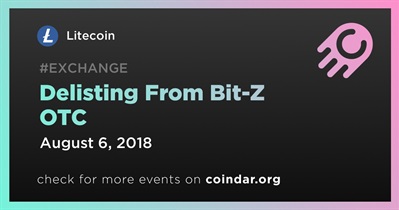Delisting From Bit-Z OTC