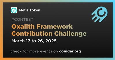 Metis Token to Hold Oxalith Framework Contribution Challenge on March 17th