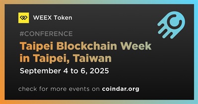 WEEX Token to Participate in Taipei Blockchain Week in Taipei on September 4th