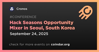 Cronos to Participate in Hack Seasons Opportunity Mixer in Seoul on September 24th