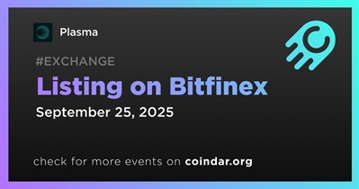 Plasma to Be Listed on Bitfinex on September 25th
