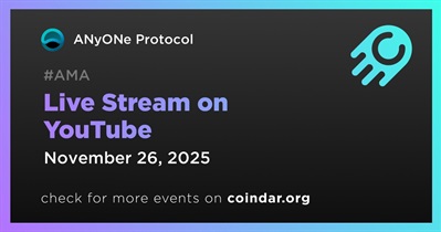 ANyONe Protocol to Hold Live Stream on YouTube on November 26th