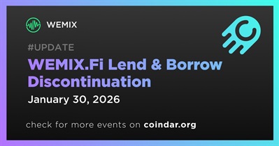 WEMIX to Discontinue WEMIX.Fi Lend & Borrow on January 30