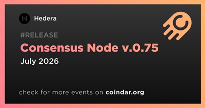 Hedera to Release Consensus Node v.0.75 in July