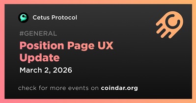 Cetus Updates Position Page UX