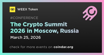 WEEX Token to Participate in the Crypto Summit 2026 in Moscow on March 25–26